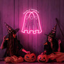 Ghost Boo Neon Sign – Kids Room Halloween Decor, Spooky LED Light, Ghost Wall Art