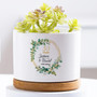 50 Years Wreath Personalized Plant Pot – Custom Ceramic Flower Planter with Name & Date for Wedding Anniversary Gift