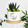 50 Years Wreath Personalized Plant Pot – Custom Ceramic Flower Planter with Name & Date for Wedding Anniversary Gift