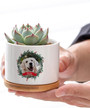 Personalized Dog Christmas Ceramic Plant Pot – Custom Photo & Name Flower Planter, Pet Memorial or Holiday Gift for Dog Lovers