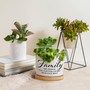 Family Quote Ceramic Plant Pot – “The People You Live for, Laugh with, Love Most” Round Planter with Saying