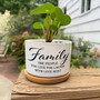 Family Quote Ceramic Plant Pot – “The People You Live for, Laugh with, Love Most” Round Planter with Saying