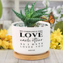 Love Each Other As I Have Loved You" Ceramic Planter – Flower Pot with Drainage & Saucer for Indoor Plants, Christian Home Decor