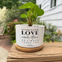 Love Each Other As I Have Loved You" Ceramic Planter – Flower Pot with Drainage & Saucer for Indoor Plants, Christian Home Decor