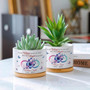 Personalized Memorial Ceramic Plant Pot – Custom Christian Sympathy Flower Planter with Tray and Name for Loss of Loved One