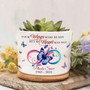 Personalized Memorial Ceramic Plant Pot – Custom Christian Sympathy Flower Planter with Tray and Name for Loss of Loved One