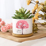 Personalised Family Tree Ceramic Flower Pot – Custom Engraved Planter Gift for Mum with Kids' Names, Mother's Day Succulent Pot
