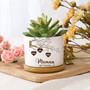 Personalised Hanging Hearts Flower Pot – Custom Ceramic Planter Gift for Mum with Kids’ Names, Mother's Day Succulent Pot