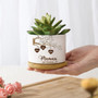 Personalised Hanging Hearts Flower Pot – Custom Ceramic Planter Gift for Mum with Kids’ Names, Mother's Day Succulent Pot