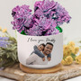 Personalized Father's Day Photo Ceramic Plant Pot – Custom Planter Gift for Dad or Grandpa