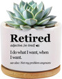 Retired Definition Retirement Gifts Ceramic Succulent Plant Pot For Coworker Home Office Decor Plant Lover