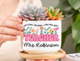 Personalized Thank You Teacher Ceramic Plant Pot With Custom Name - Groovy Desk Decor Gift For Teachers