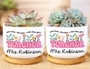 Personalized Thank You Teacher Ceramic Plant Pot With Custom Name - Groovy Desk Decor Gift For Teachers