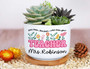 Personalized Thank You Teacher Ceramic Plant Pot With Custom Name - Groovy Desk Decor Gift For Teachers