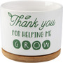 Thank You Teacher Plant Pot – Ceramic Succulent Planter Gift with “Helping Me Grow” Message