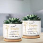 To My Daughter Ceramic Plant Pot – Personalized Flower Planter with Name, Custom Gift from Mom for Indoor or Outdoor Use