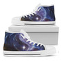 女性の宇宙陰陽絵画プリント白いハイトップシューズ