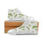 キュウリのスケッチパターン 女性用ハイトップシューズ ホワイト