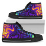 ダークサイケデリックトリッピープリントメンズハイトップシューズ