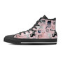 ピンクのかわいい猫プリントメンズハイトップシューズ