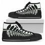 シルバーファーンハイトップシューズブラックホワイト