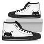 白い猫の女性用ハイトップシューズ