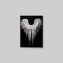 Touching Angel Wings Canvas Art - Black And White Wall Decor For Living Room