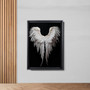 Touching Angel Wings Canvas Art - Black And White Wall Decor For Living Room