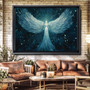 Handmade Angel Wings Wall Art - White Impasto Acrylic Painting For Modern Home DéCor