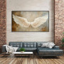 Vintage Angel Wings Canvas Wall Art For Bedroom - White Feather Design