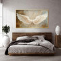 Vintage Angel Wings Canvas Wall Art For Bedroom - White Feather Design
