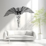 Angel wings metal wall art sign, large guardian angel decor for living room, feather silhouette, housewarming gift