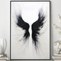 Abstract Angel Wings Canvas For Living Room - Black And White Feather Decor