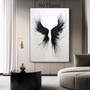 Abstract Angel Wings Canvas For Living Room - Black And White Feather Decor