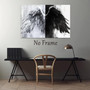 Modern Black & White Angel Wings Canvas Art - Abstract Angel Wing Decor For Living Room Or Bedroom