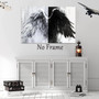 Modern Black & White Angel Wings Canvas Art - Abstract Angel Wing Decor For Living Room Or Bedroom
