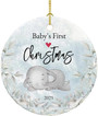 Personalized Baby First Christmas Ornament 2025 For Nursery - Cute Ceramic Keepsake For Baby's 1st Xmas