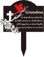 Touching Cardinal Grandma Memorial Gifts Metal Sign For Outdoor Cemetery Garden Stakes