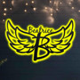 Personalized Angel Wings Metal Sign With LED Light - Outdoor Custom Family Name Decor For Home & Kitchen