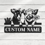 Personalized Metal Goat Signs - Rustic Farmhouse Livestock Wall Art For Barn Decoration, Xmas & Birthday