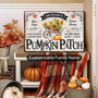 Personalized Pumpkin Patch Rustic Canvas For Thanksgiving Decor – Vintage Farmhouse Style With Family Name