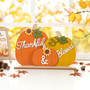 Charming Farmhouse Style Thanksgiving Wall Art - Wooden Pumpkins For Kitchen Table Or Living Room Decor