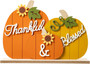 Charming Farmhouse Style Thanksgiving Wall Art - Wooden Pumpkins For Kitchen Table Or Living Room Decor