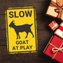 Vintage Metal Goat Sign - Humorous Farmhouse Decor For Home Or Yard