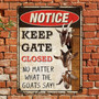 Personalized Metal Goat Signs For Farmers - Keep Gate Closed Weather Resistant Outdoor Decor
