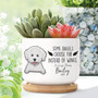 Touching Personalized Pet Memorial Plant Pot - Succulent Remembrance Gift With Bamboo Tray For Patio Or Garden