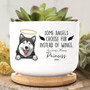 Touching Personalized Pet Memorial Plant Pot - Succulent Remembrance Gift With Bamboo Tray For Patio Or Garden
