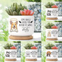 Touching Personalized Pet Memorial Plant Pot - Succulent Remembrance Gift With Bamboo Tray For Patio Or Garden
