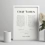 Custom Anniversary Wedding Vows Art | Canvas Gifts For Newlyweds & Vow Renewal | Elegant Home DéCor