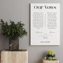 Custom Anniversary Wedding Vows Art | Canvas Gifts For Newlyweds & Vow Renewal | Elegant Home DéCor